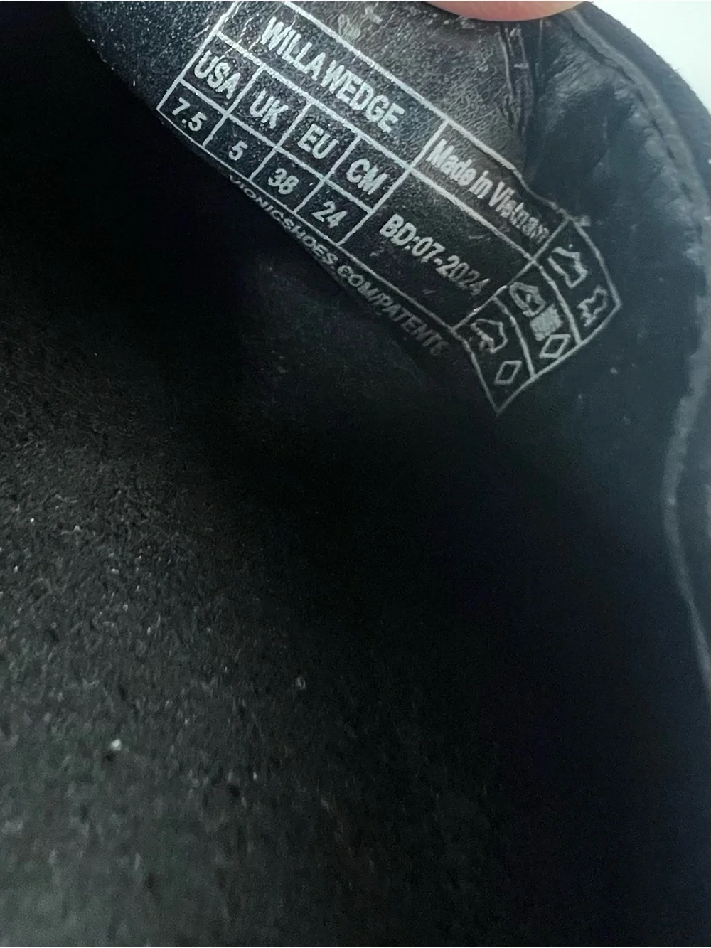 Vionic Willa Wedge Water Repellent Black Slip On Loafers 7.5